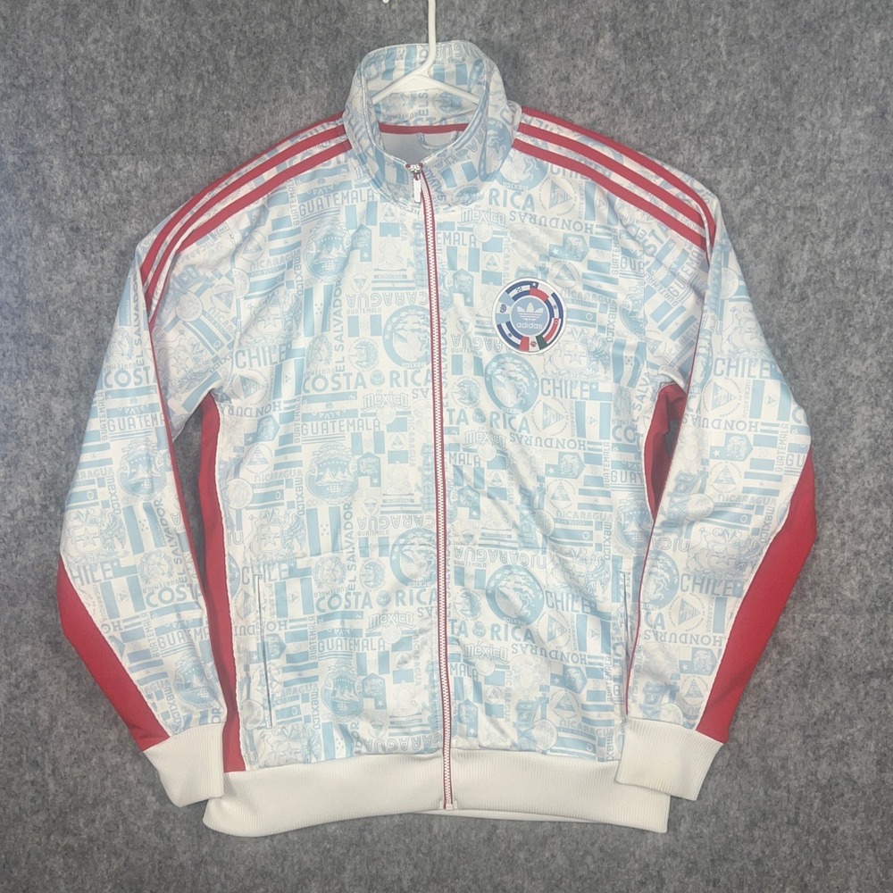 Adidas Originals Latin America Track Jacket Men's XL Blue Red White AOP Zip Up
